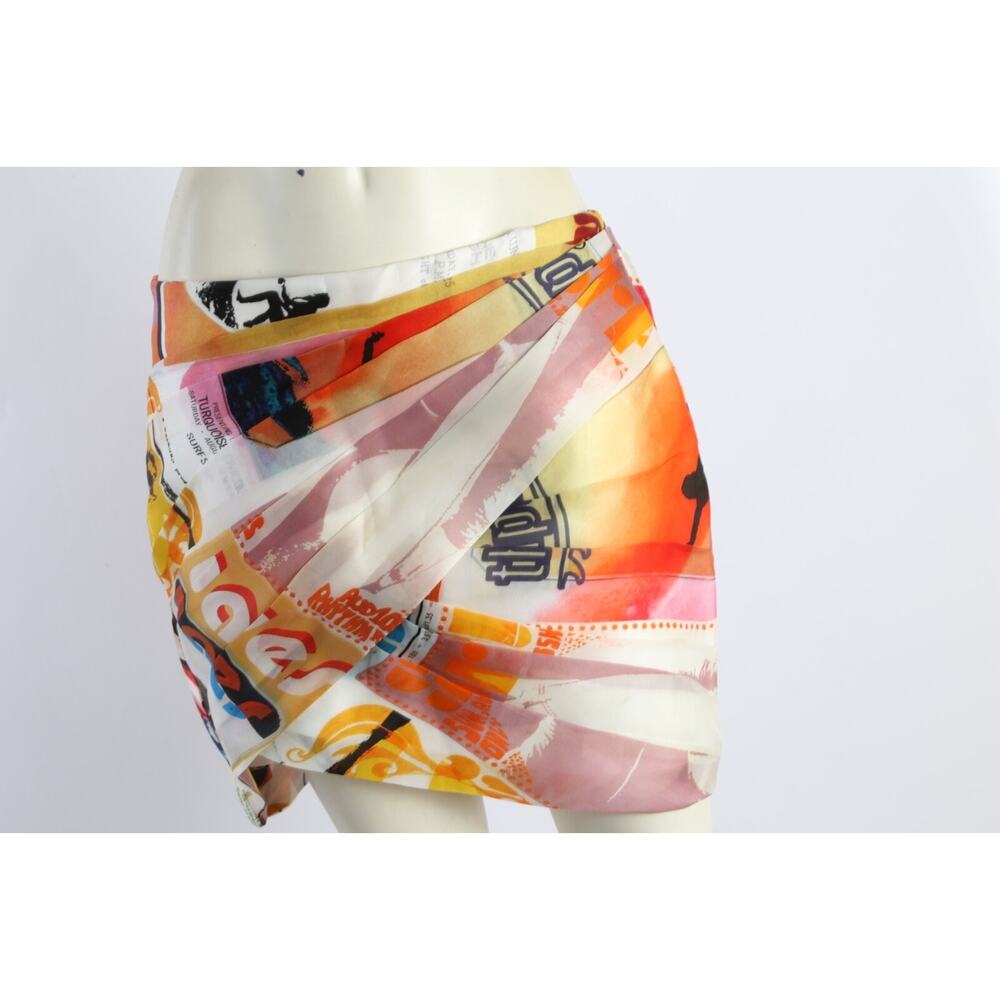 ZIMMERMANN Brightside Multicolor Silk Allover Print Mini Skirt Size 1